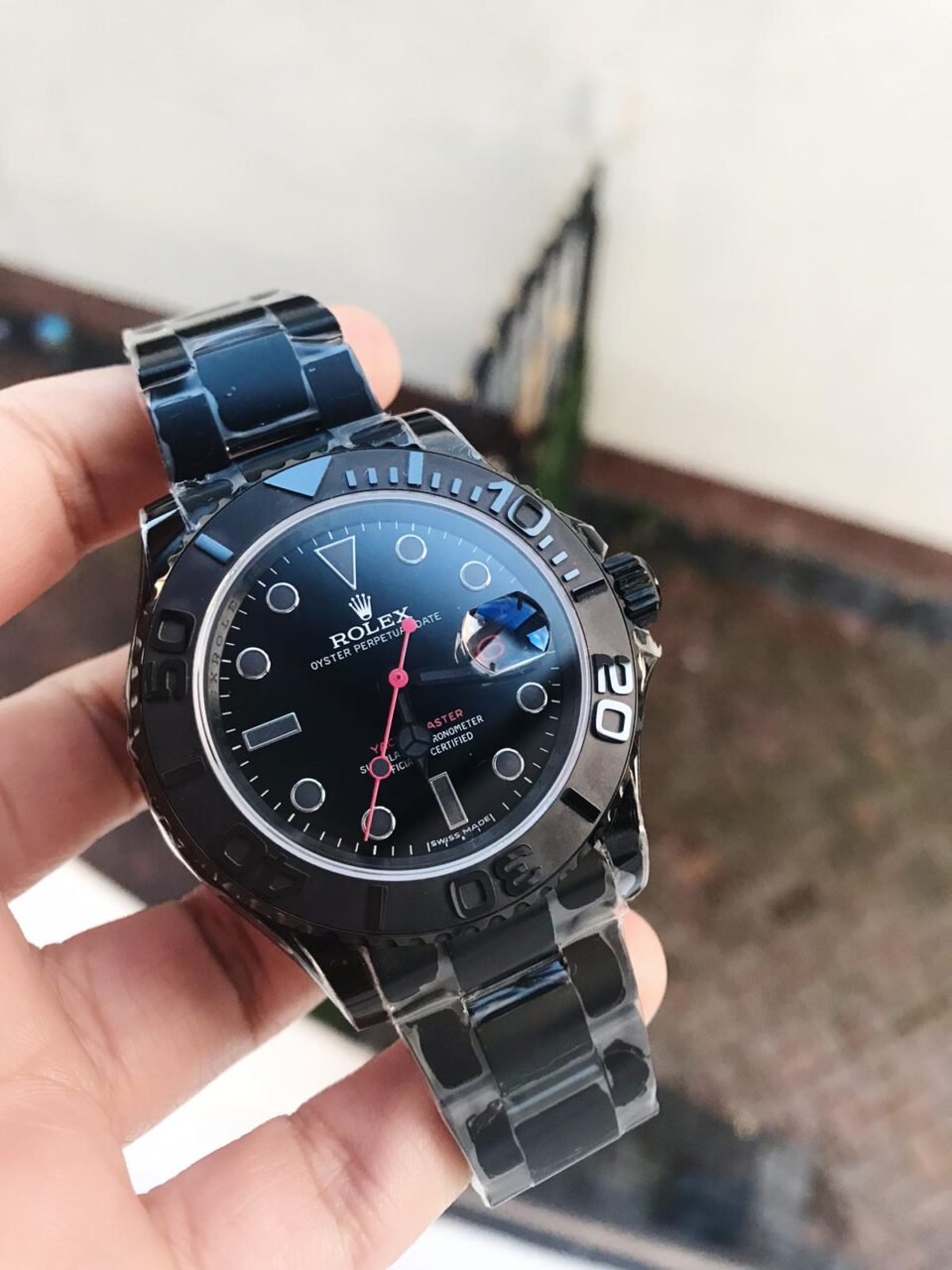YachtMaster All Black PVD VRF Best Edition Black Dial on PVD Bracelet SA3135 - Image 9