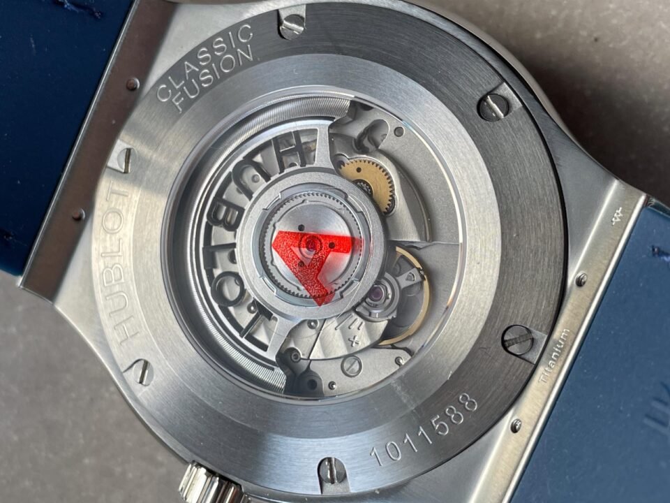 Classic Fusion 45mm SS HBF 1:1 Best Edition Blue Dial on Blue Gummy Strap A2892 - Image 8