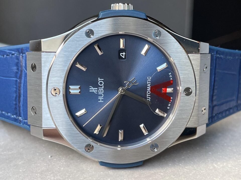 Classic Fusion 45mm SS HBF 1:1 Best Edition Blue Dial on Blue Gummy Strap A2892 - Image 4