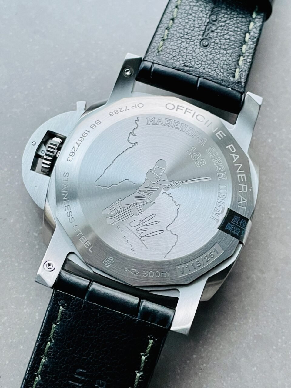 PAM1056 GMT VSF 1:1 MS DHONI Edition Green Dial on Black Leather Strap P.9011 - Image 10