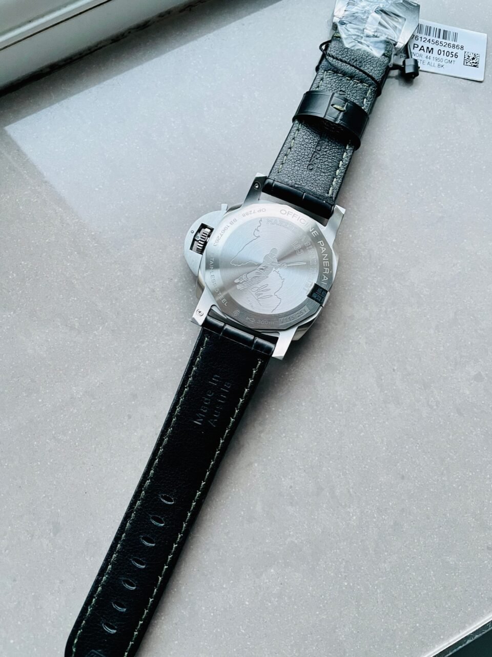 PAM1056 GMT VSF 1:1 MS DHONI Edition Green Dial on Black Leather Strap P.9011 - Image 9