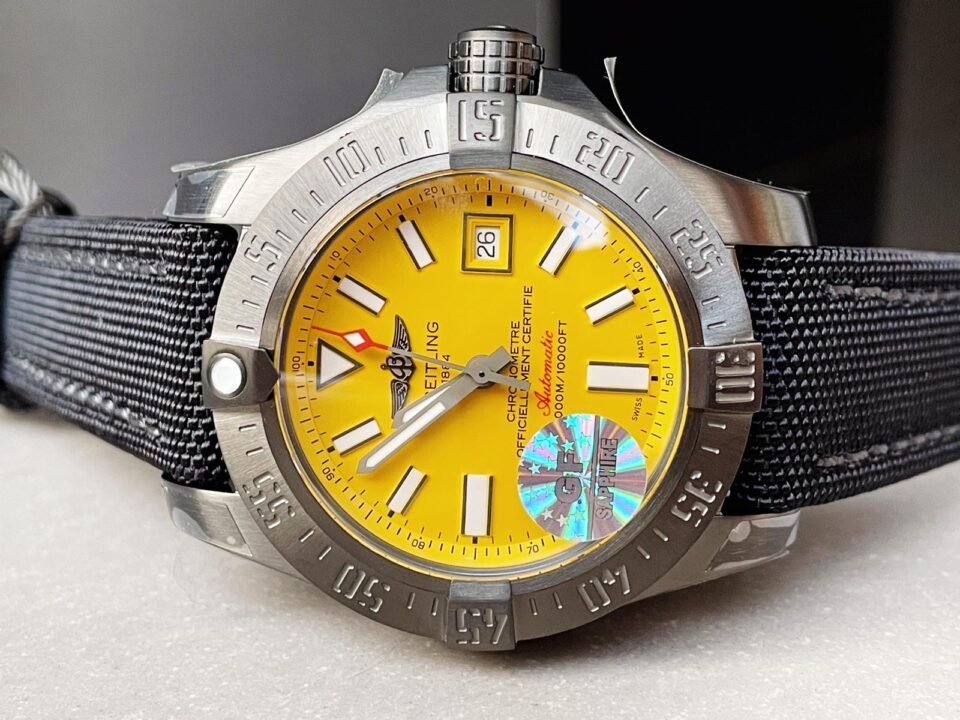 Avenger II Seawolf PVD GF 1:1 Best Edition Yellow Dial on Black Rubber Strap A2824 V2 - Image 6