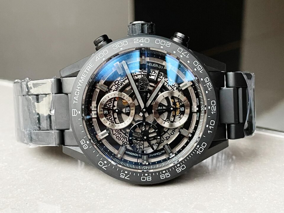 Calibre Heuer 01 Chrono 43mm Ceramic XF 1:1 Best Edition Skeleton Dial on Black Ceramic Strap A1887 - Image 2