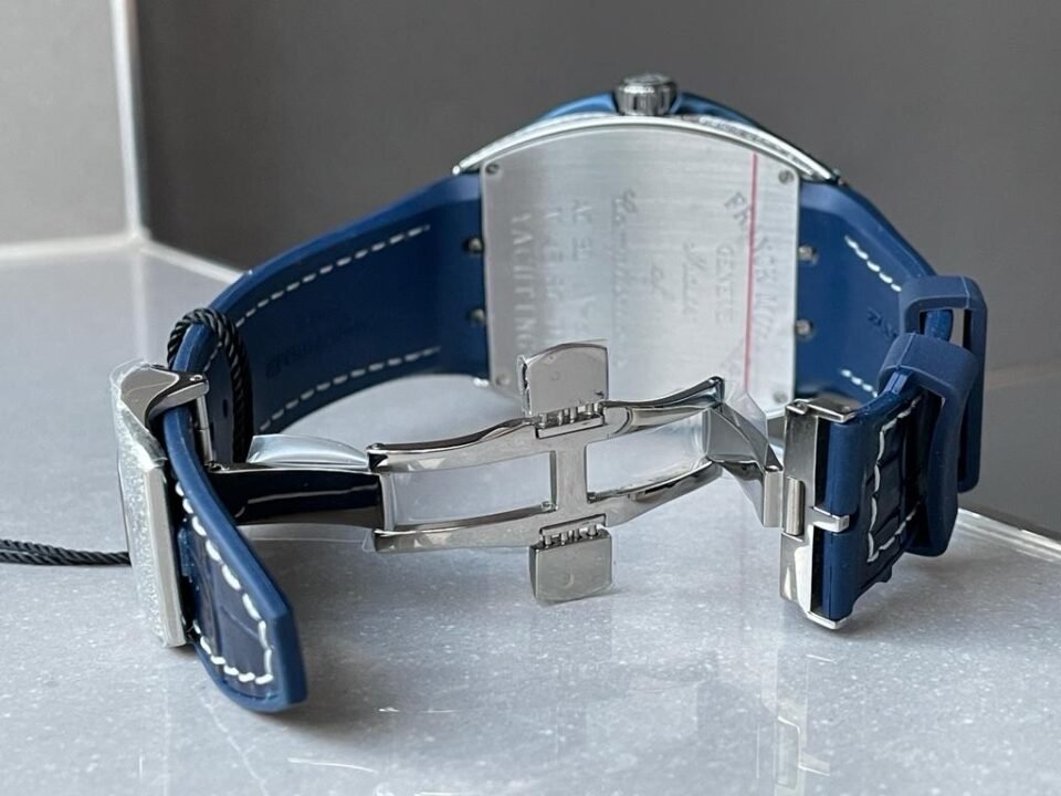 Vanguard V45 Full Paved Diamonds ZF 1：1 Best Edition Blue Textured Crystal Markers Dial on Blue Gummy Strap MIYOTA 9015 - Image 7