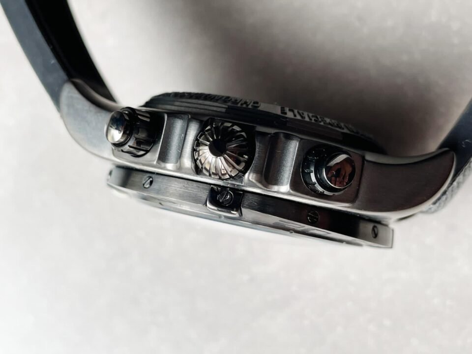 Chronomat 44mm Blacksteel GF 1:1 Special Edition Black Dial on Black Rubber Strap A7750 - Image 6