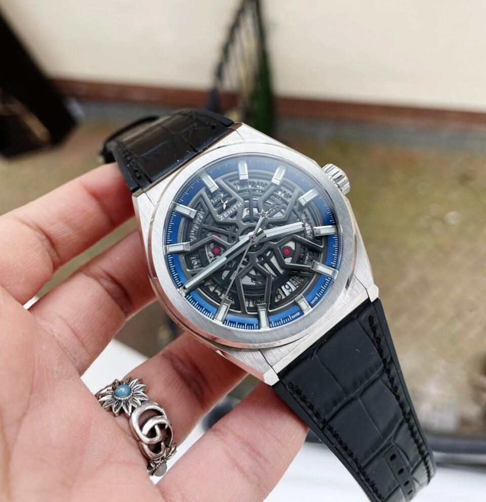 Defy Classic LF 1:1 Best Edition Skeleton Blue Dial on Blue Gummy Strap A2892