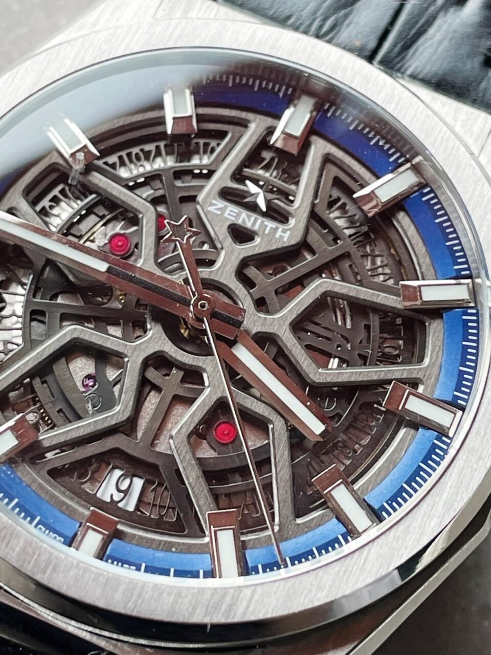 Defy Classic LF 1:1 Best Edition Skeleton Blue Dial on Blue Gummy Strap A2892 - Image 5