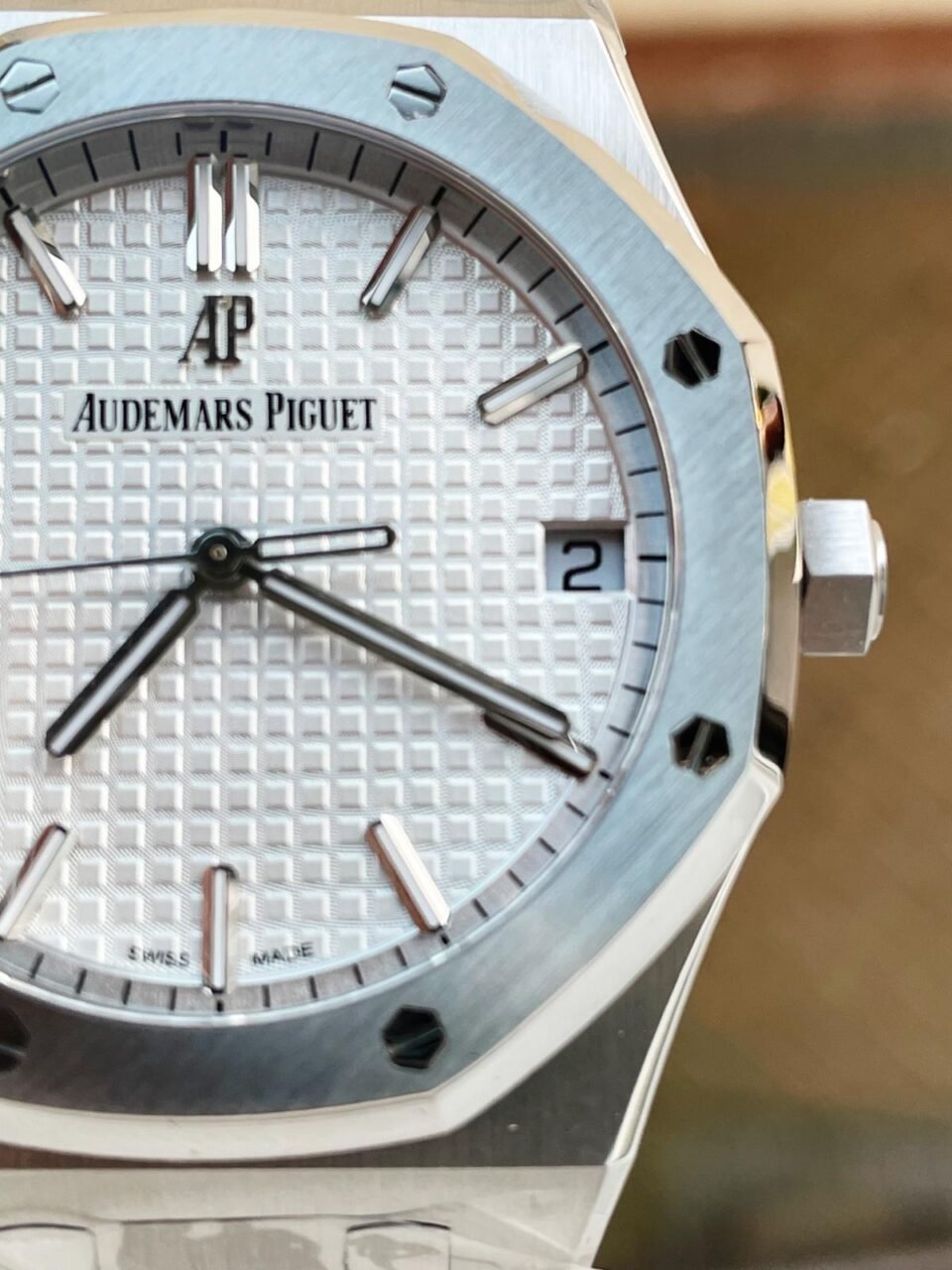 Royal Oak 41mm 15500 SS ZF 1:1 Best Edition White Textured Dial on SS Bracelet A4302 V2 - Image 4