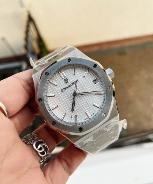 Royal Oak 41mm 15500 SS ZF 1:1 Best Edition White Textured Dial on SS Bracelet A4302 V2