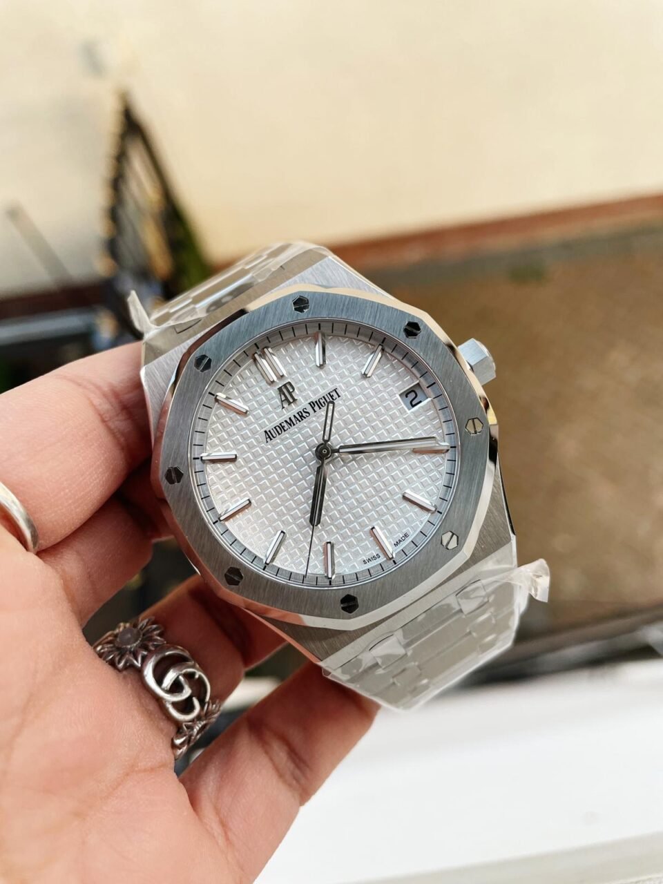 Royal Oak 41mm 15500 SS ZF 1:1 Best Edition White Textured Dial on SS Bracelet A4302 V2