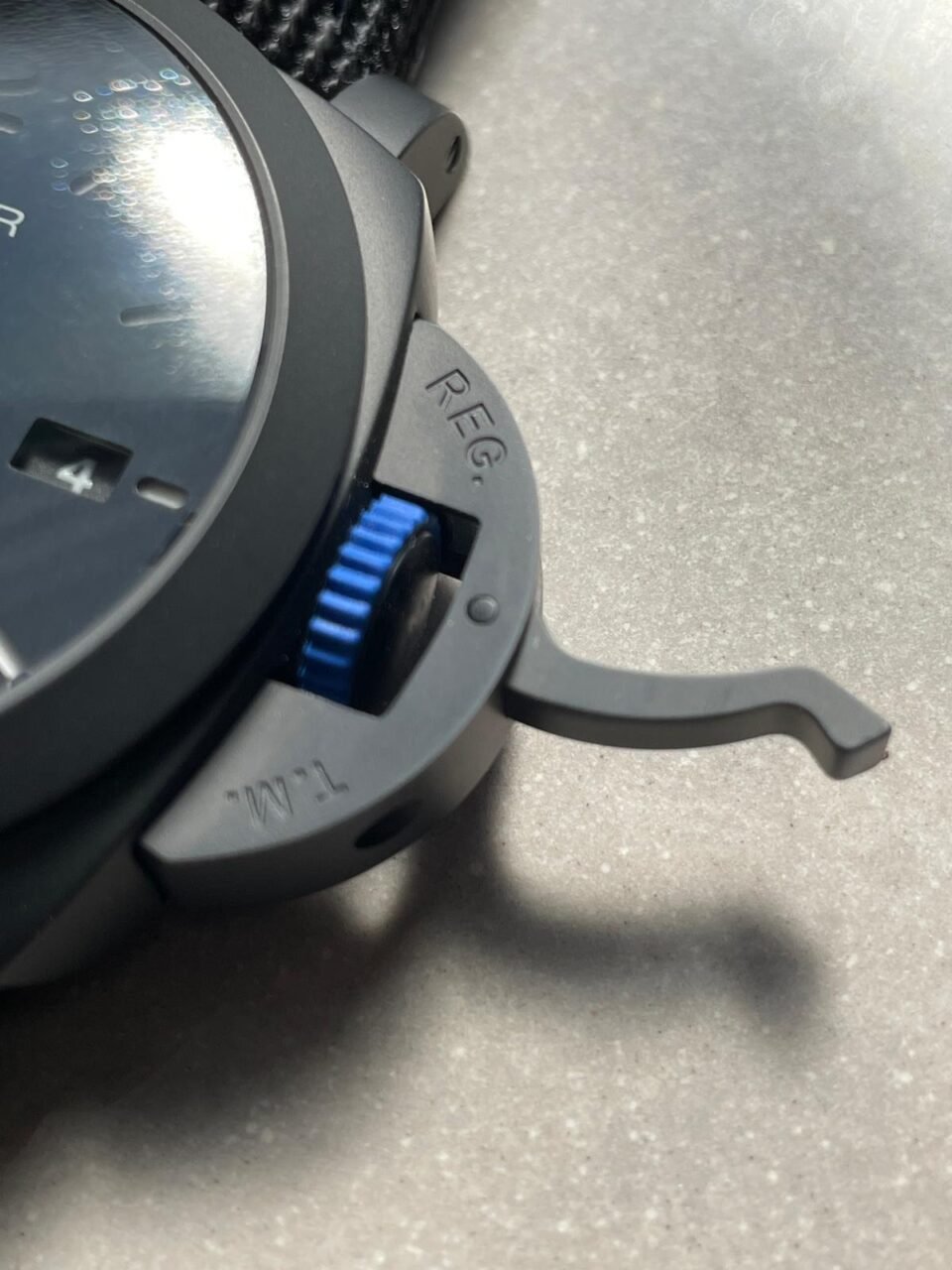 PAM1176 REAL CERAMIC V2 VSF 1:1 BLACK DIAL ON BLUE TEXTILE STRAP P9010 - Image 8