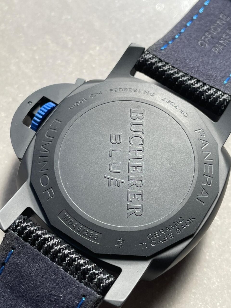 PAM1176 REAL CERAMIC V2 VSF 1:1 BLACK DIAL ON BLUE TEXTILE STRAP P9010 - Image 10