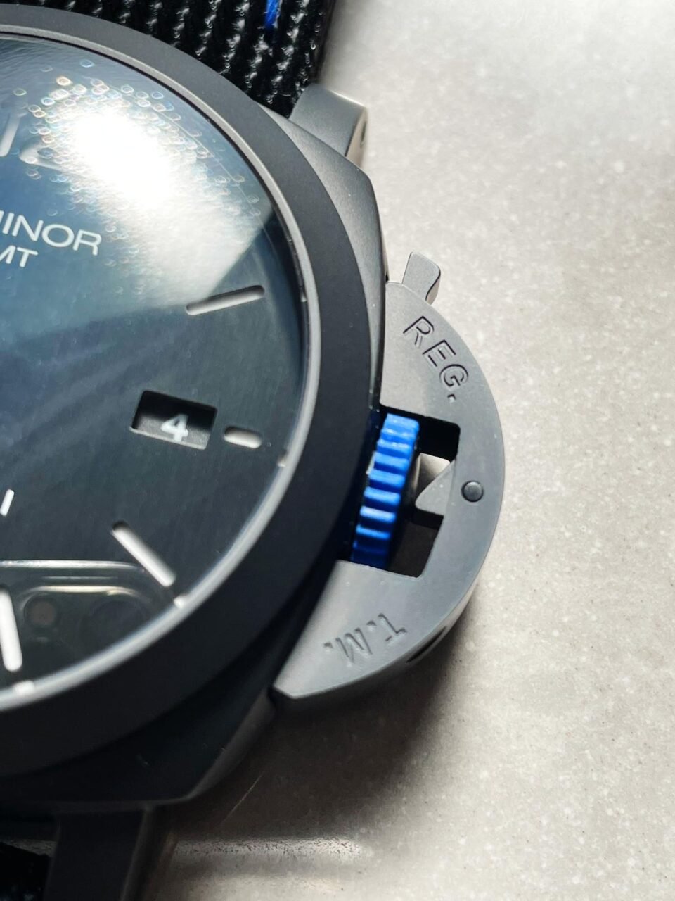 PAM1176 REAL CERAMIC V2 VSF 1:1 BLACK DIAL ON BLUE TEXTILE STRAP P9010 - Image 9