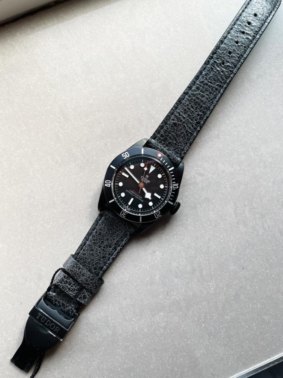 HERITAGE 2016 BLACK BAY SHIELD DLC ZF 1:1 BEST EDITION BLACK BEZEL ON ASSO. LEATHER STRAP A2824 - Image 7