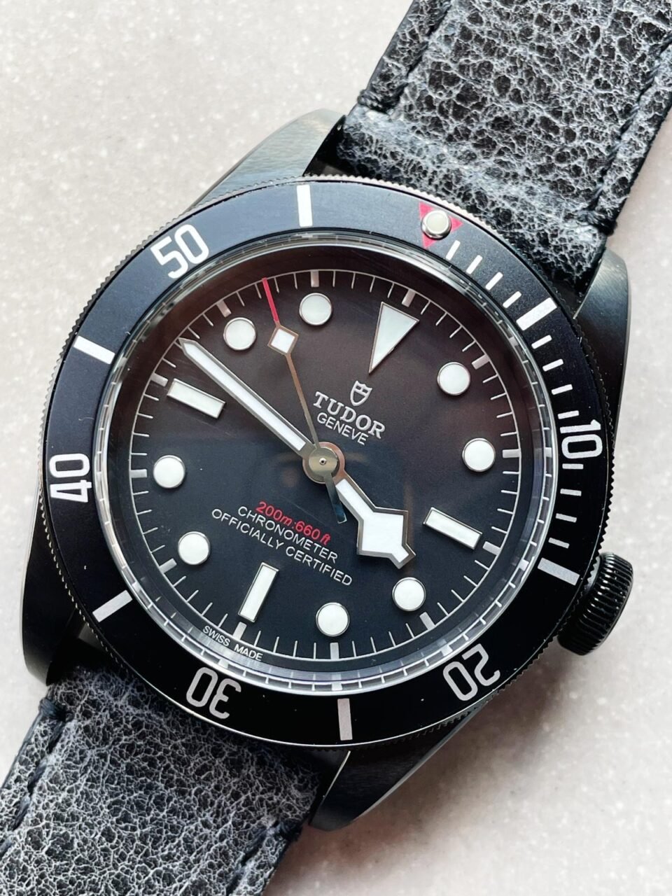 HERITAGE 2016 BLACK BAY SHIELD DLC ZF 1:1 BEST EDITION BLACK BEZEL ON ASSO. LEATHER STRAP A2824 - Image 3