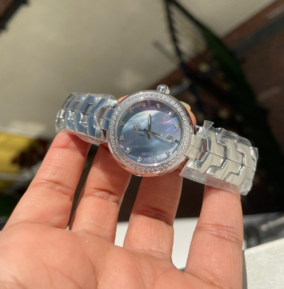 TAG LADIES BLUE DIAL DIAMOND BEZEL RONDA QUARTZ MOVEMENT SS STEEL STRAP - Image 4