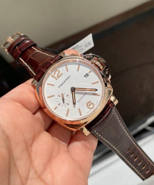 PAM1042 Luminor Due RG VSF Best Edition White Dial on Brown Leather Strap
