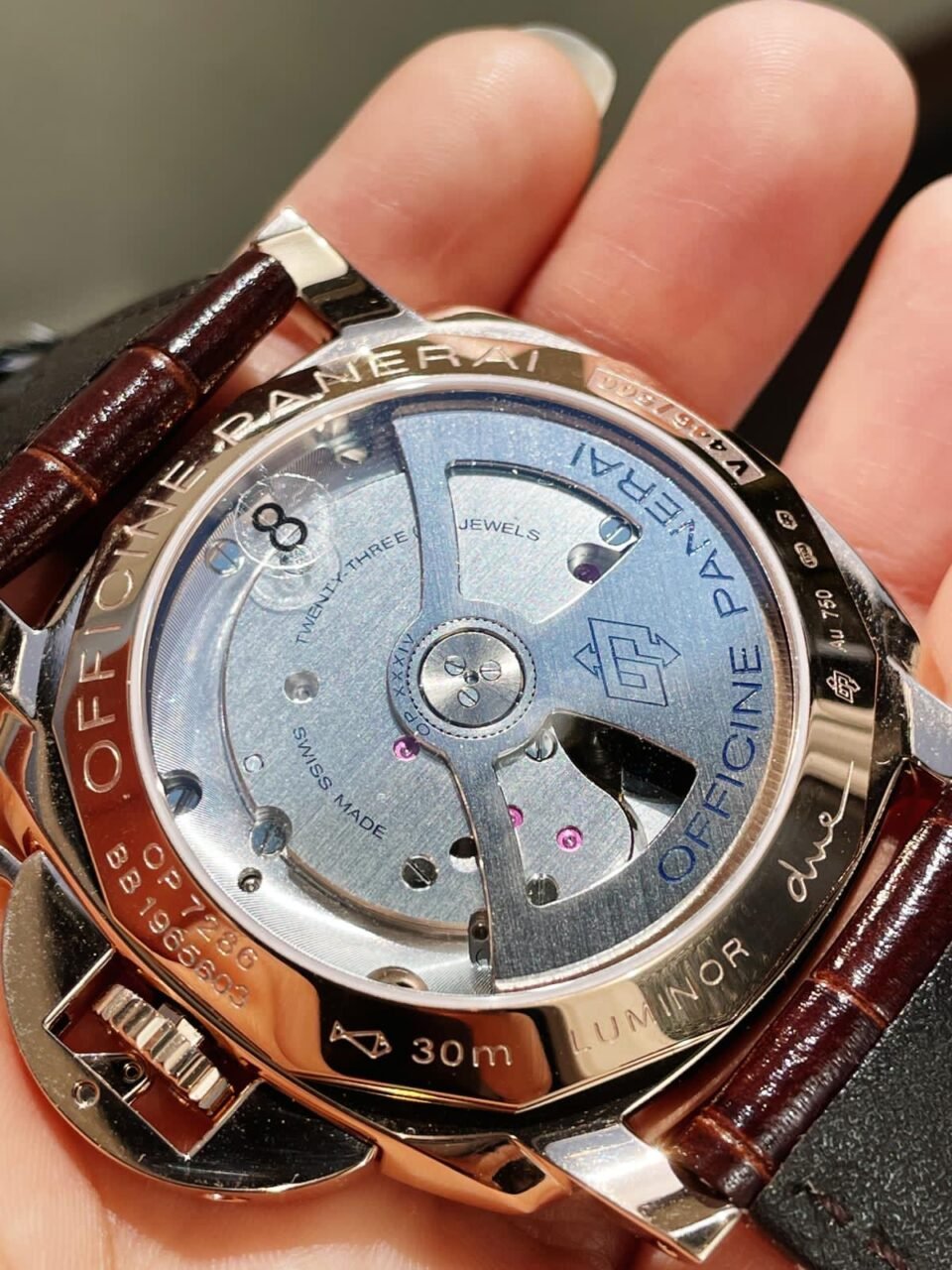 PAM1042 Luminor Due RG VSF Best Edition White Dial on Brown Leather Strap - Image 10