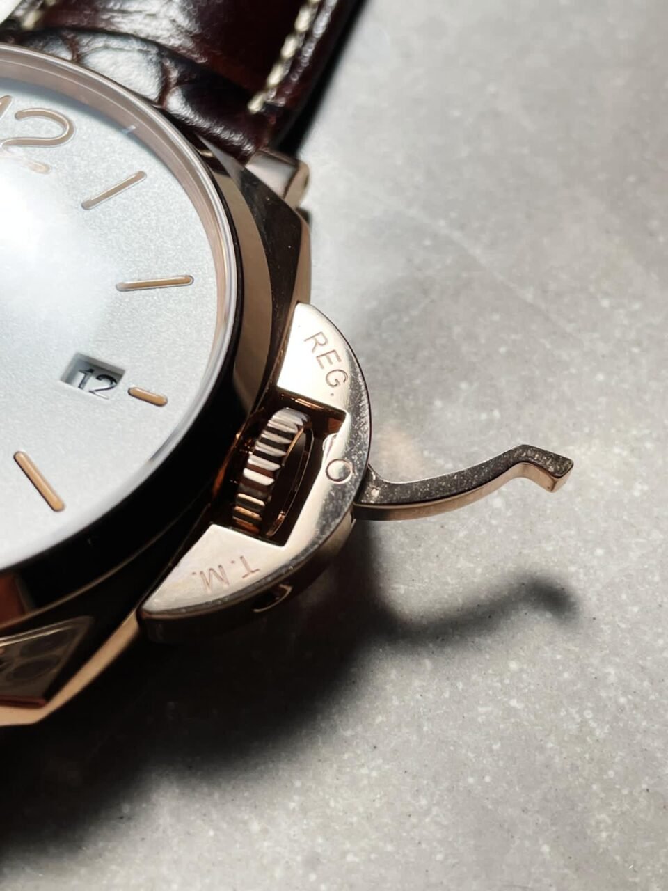 PAM1042 Luminor Due RG VSF Best Edition White Dial on Brown Leather Strap - Image 9