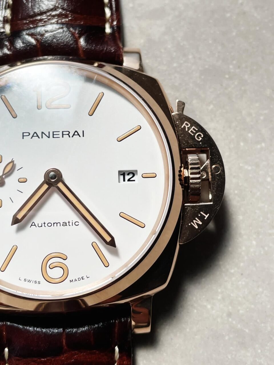 PAM1042 Luminor Due RG VSF Best Edition White Dial on Brown Leather Strap - Image 7