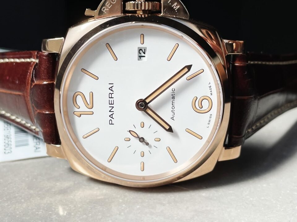 PAM1042 Luminor Due RG VSF Best Edition White Dial on Brown Leather Strap - Image 6