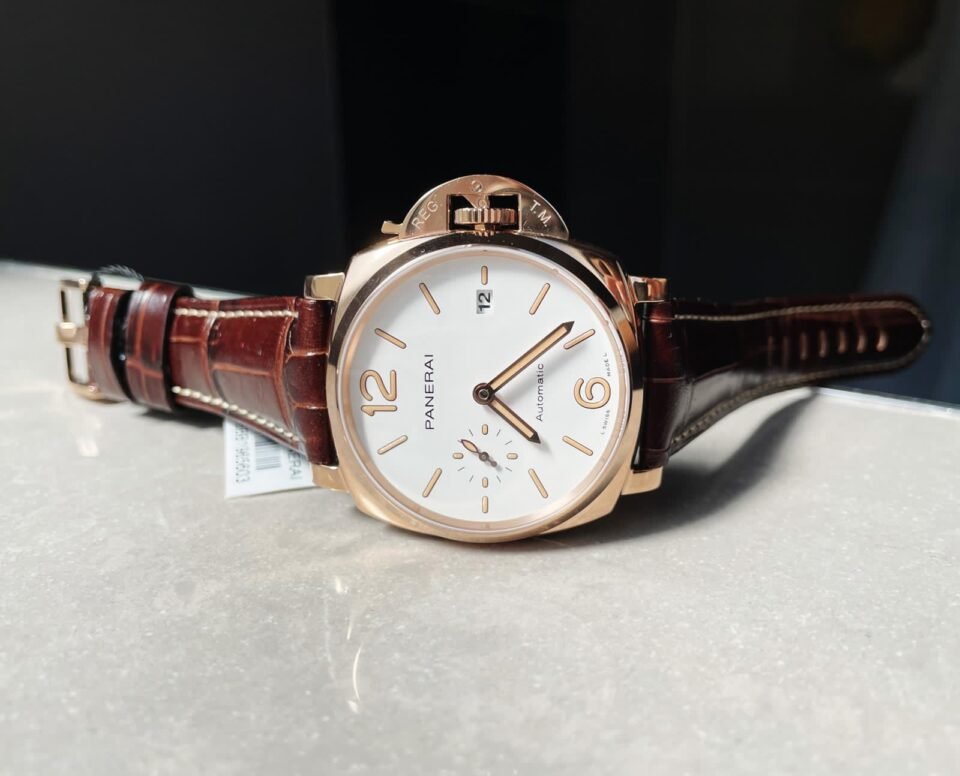 PAM1042 Luminor Due RG VSF Best Edition White Dial on Brown Leather Strap - Image 4
