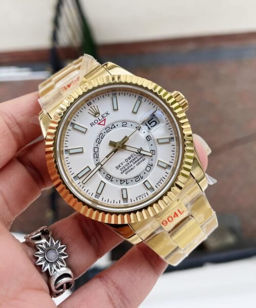 Sky-Dweller 326934 SS Noob 1:1 Best Edition White Dial on Gold SS Bracelet A23J