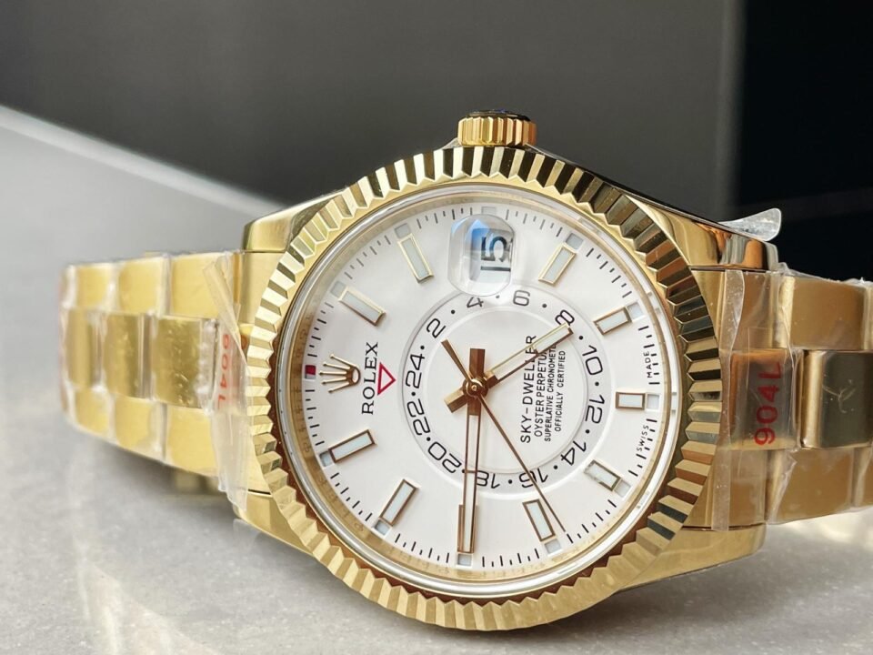 Sky-Dweller 326934 SS Noob 1:1 Best Edition White Dial on Gold SS Bracelet A23J - Image 7