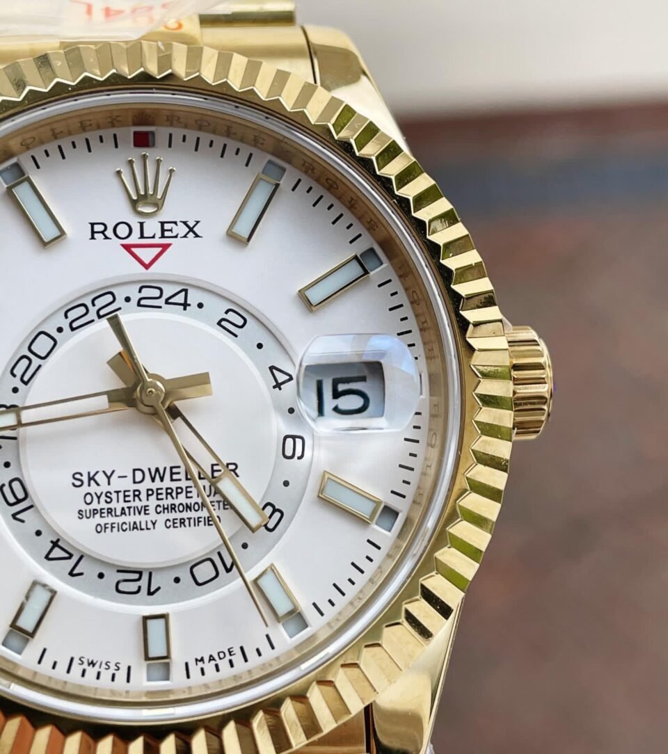 Sky-Dweller 326934 SS Noob 1:1 Best Edition White Dial on Gold SS Bracelet A23J - Image 6