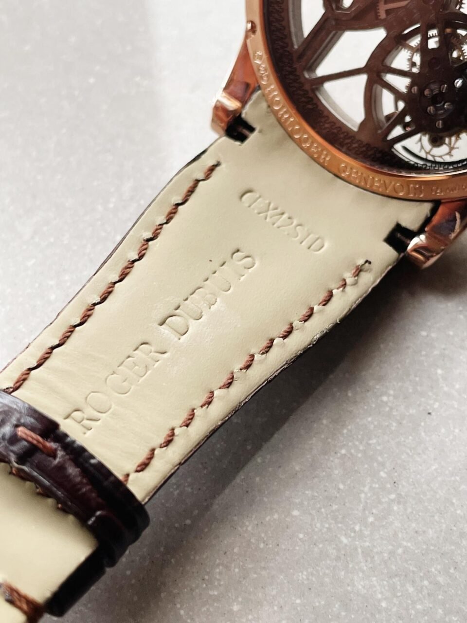 EXCALIBUR RDDBEX0393 RG CRYSTALS BEZEL BBR BEST EDITION SKELETON DIAL ON BROWN LEATHER STRAP A2136 TOURBILLON V2 - Image 15