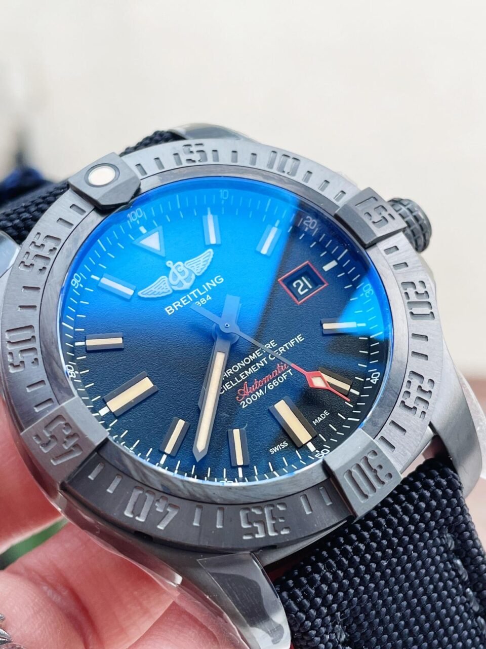 AVENGER BLACKBIRD 44MM DLC GF 1:1 BEST EDITION TITANIUM CASE BLACK DIAL ON BLACK RUBBER STRAP A2824 V4 - Image 5