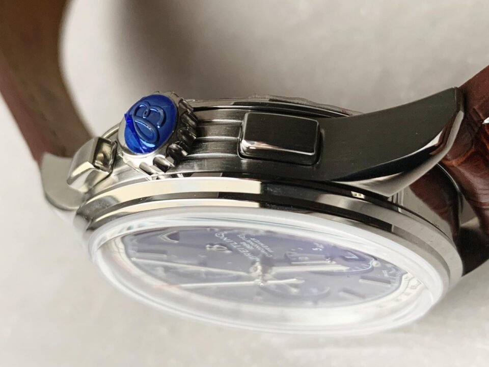Premier Chronograph 42 OXF 1:1 Best Edition Blue Dial on Brown Leather Strap A7750 - Image 6