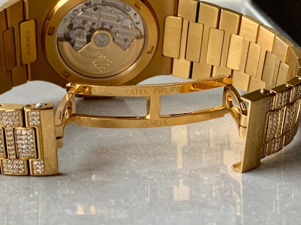 ICED Nautilus Jumbo 5711 YG TWF Full Paved Diamonds Dial Case and Bracelet A324 - Image 6