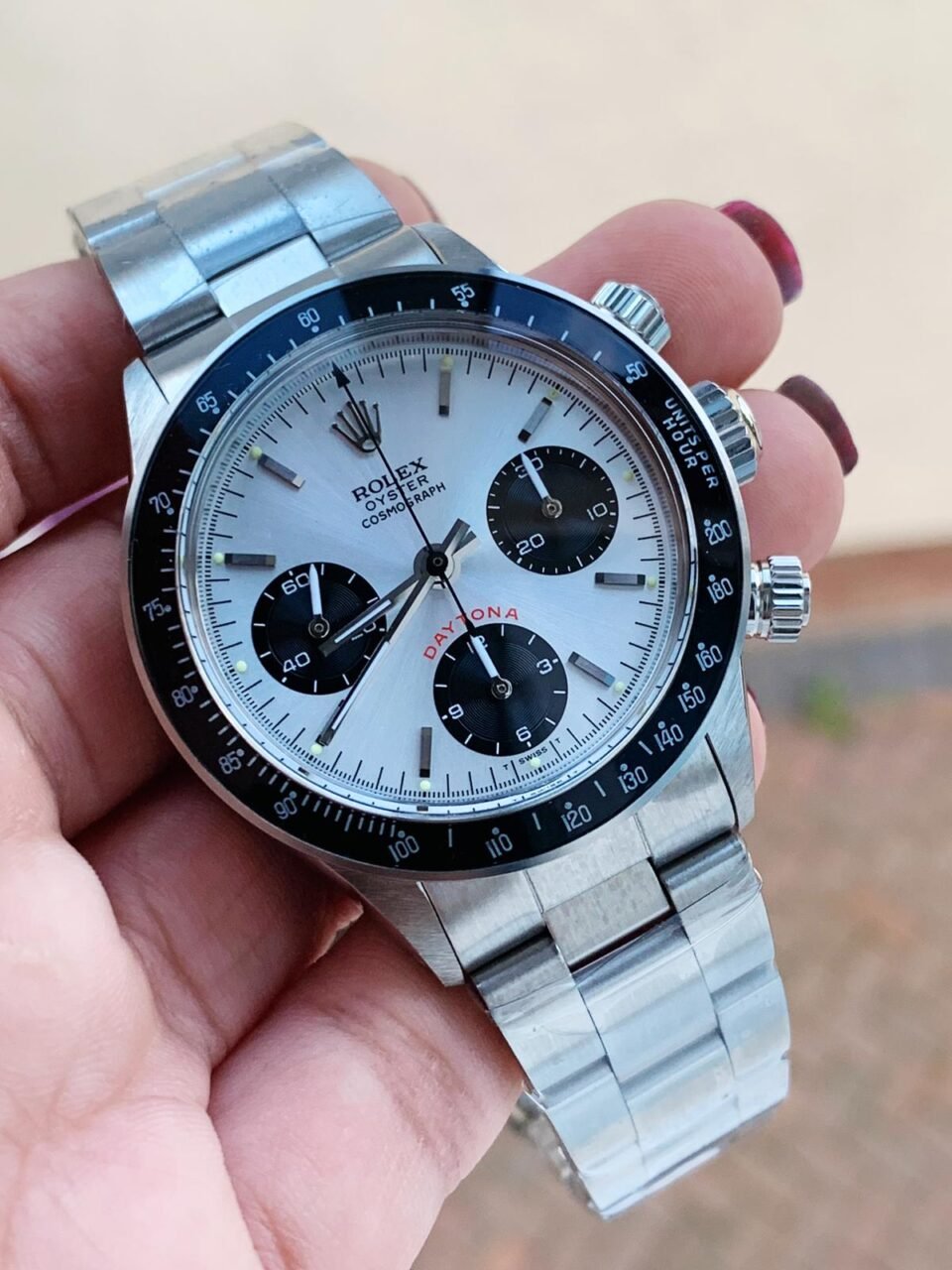 VINTAGE Daytona 6263 SS White Dial 2 on Bracelet Venus 75