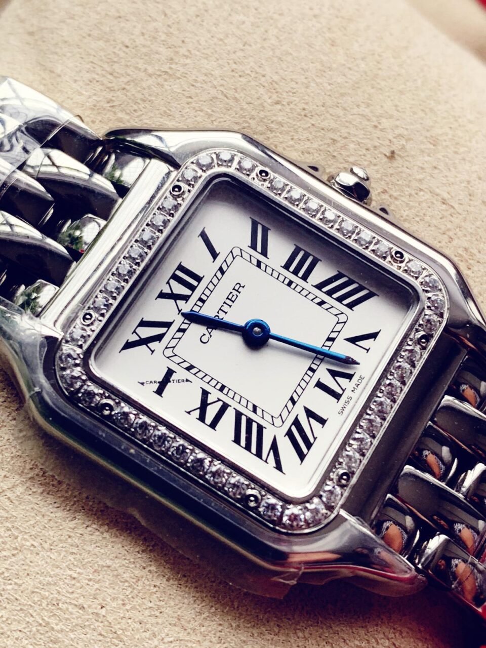 Panthère Secrete Ladies SS GF 1:1 Best Edition White Dial Diamonds Bezel on SS Bracelet Swiss Ronda Quartz - Image 2