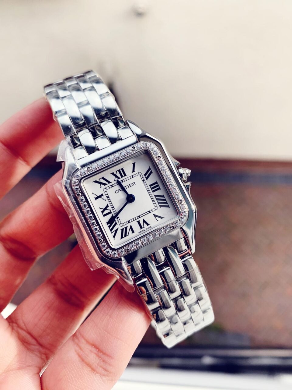 Panthère Secrete Ladies SS GF 1:1 Best Edition White Dial Diamonds Bezel on SS Bracelet Swiss Ronda Quartz