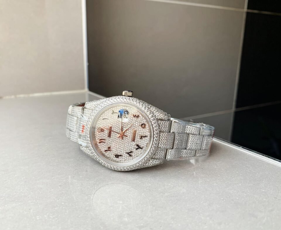 OYSTER PERPETUAL 41mm 904L SS MOISSANITE DIAMONDS BRACELET AND DIAL A2824 iced out - Image 3