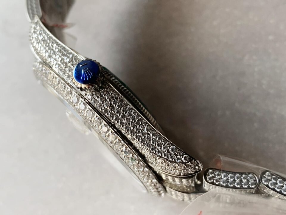 OYSTER PERPETUAL 41mm 904L SS MOISSANITE DIAMONDS BRACELET AND DIAL A2824 iced out - Image 6