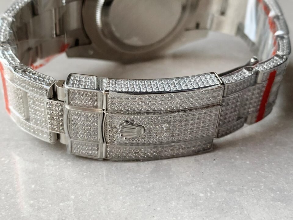 OYSTER PERPETUAL 41mm 904L SS MOISSANITE DIAMONDS BRACELET AND DIAL A2824 iced out - Image 10