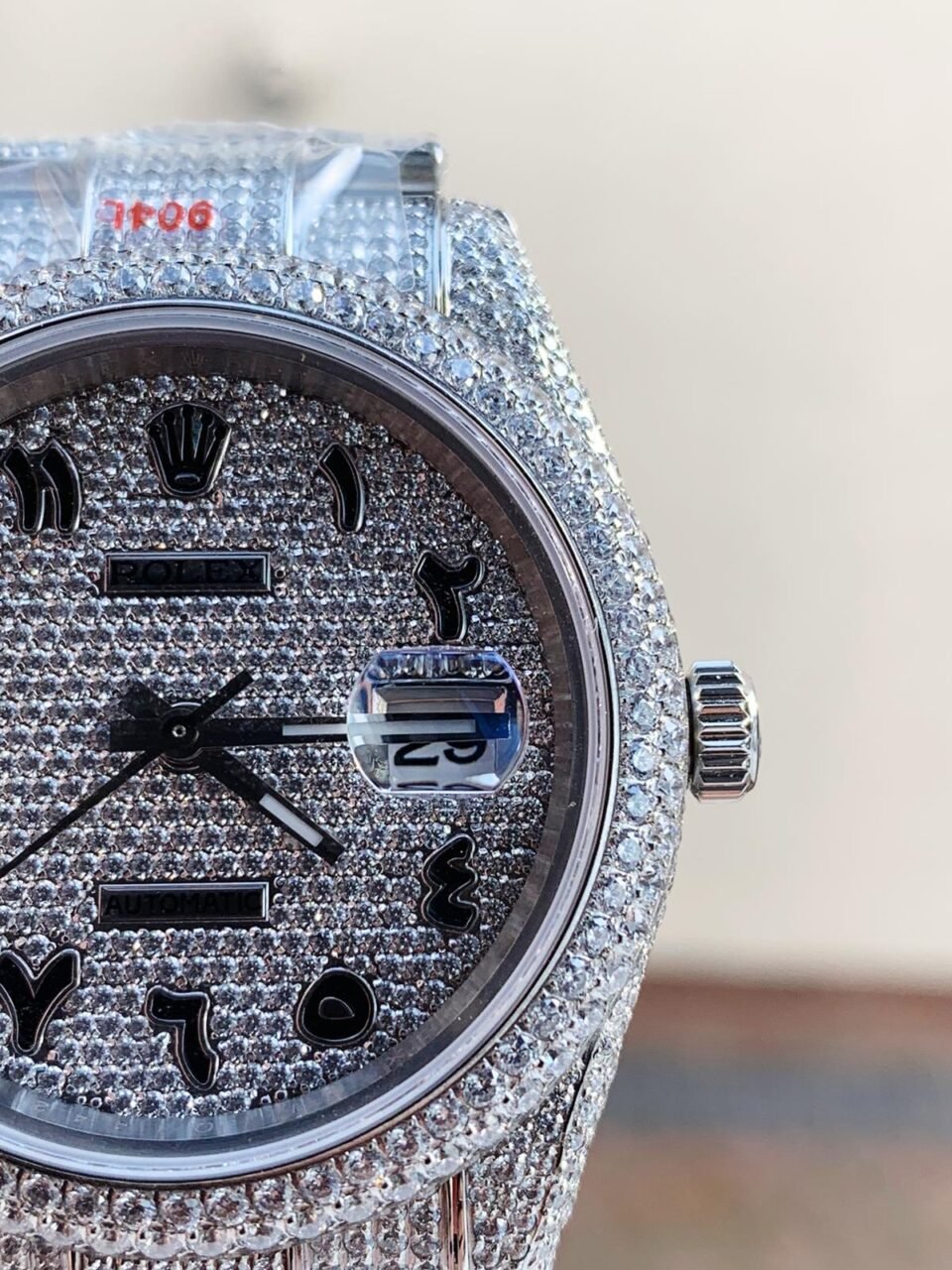 OYSTER PERPETUAL 41mm 904L SS MOISSANITE DIAMONDS BRACELET AND DIAL A2824 iced out - Image 4