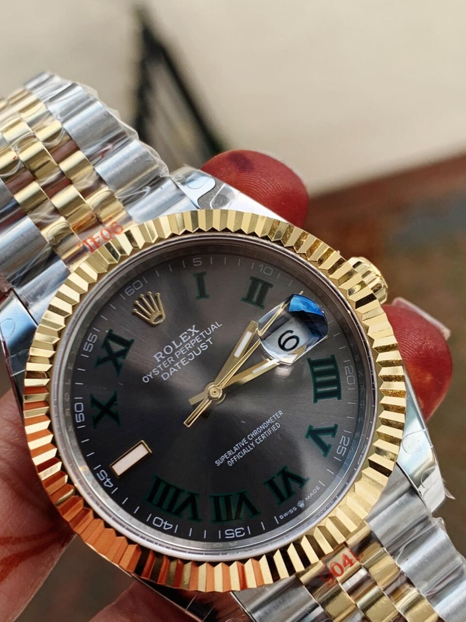New DateJust 41 126334 SS/YG REF 1:1 Best Edition Gray Dial Green Roman Markers on Jubilee Bracelet A3235 - Image 2