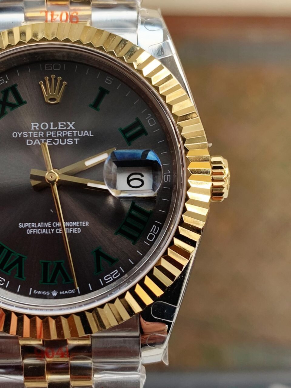 New DateJust 41 126334 SS/YG REF 1:1 Best Edition Gray Dial Green Roman Markers on Jubilee Bracelet A3235 - Image 4