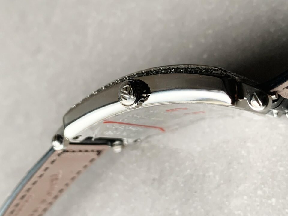 Long Island SS GF 1:1 Best Edition DIAMOND BEZEL White Dial Colourful Markers on BLACK Leather Strap Swiss Quartz - Image 6