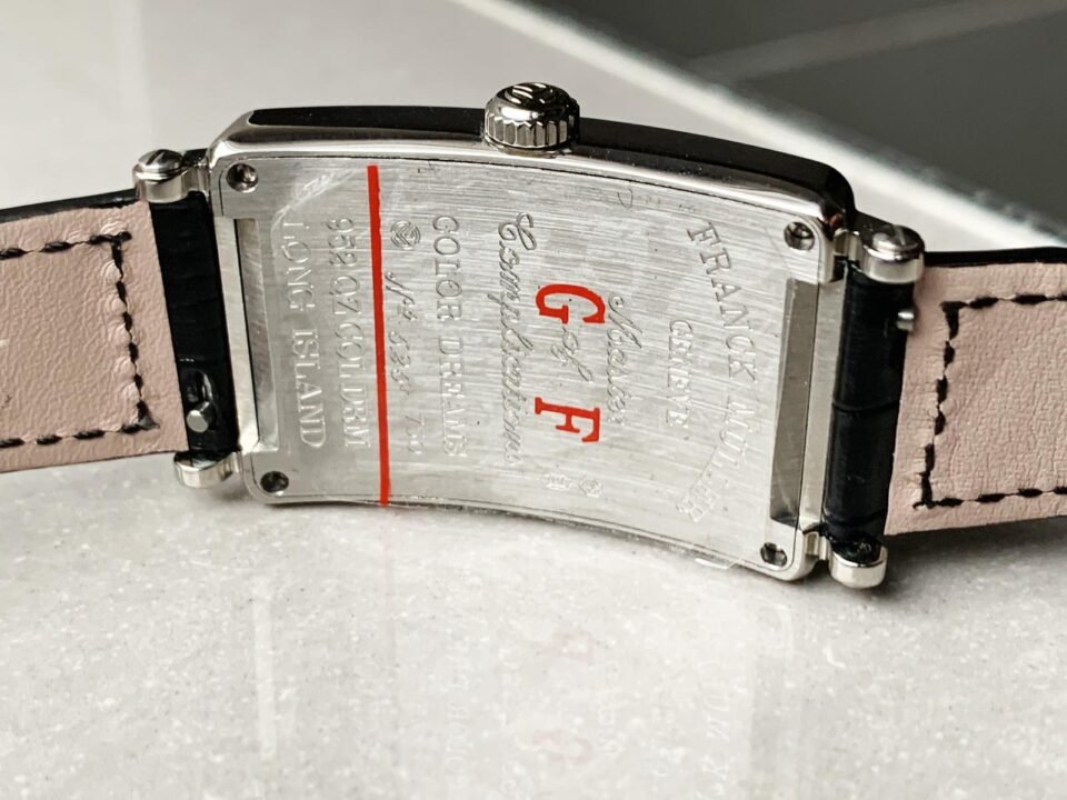 Long Island SS GF 1:1 Best Edition DIAMOND BEZEL White Dial Colourful Markers on BLACK Leather Strap Swiss Quartz - Image 8