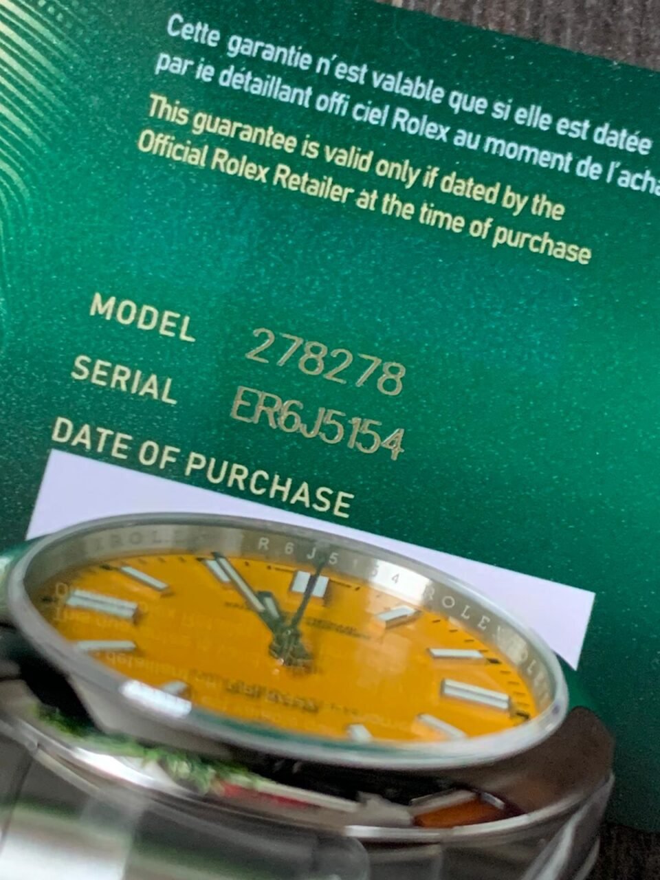 OYSTER PERPETUAL EW FACTORY YELLOW DIAL 41MM Asian 3230 automatic movement - Image 7