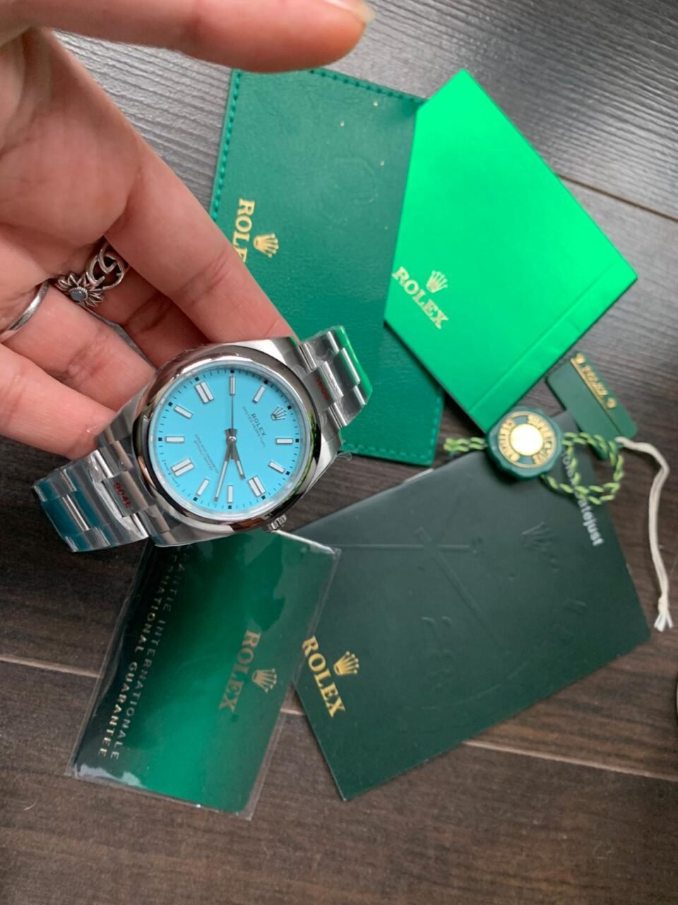OYSTER PERPETUAL EW FACTORY TURQUOISE DIAL 41MM Asian 3230 automatic movement - Image 7