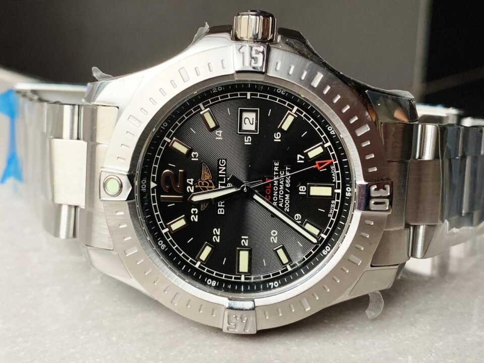 Colt Automatic 44mm SS GF 1:1 Best Edition BLACK Textured Dial on SS Bracelet A2824 - Image 4