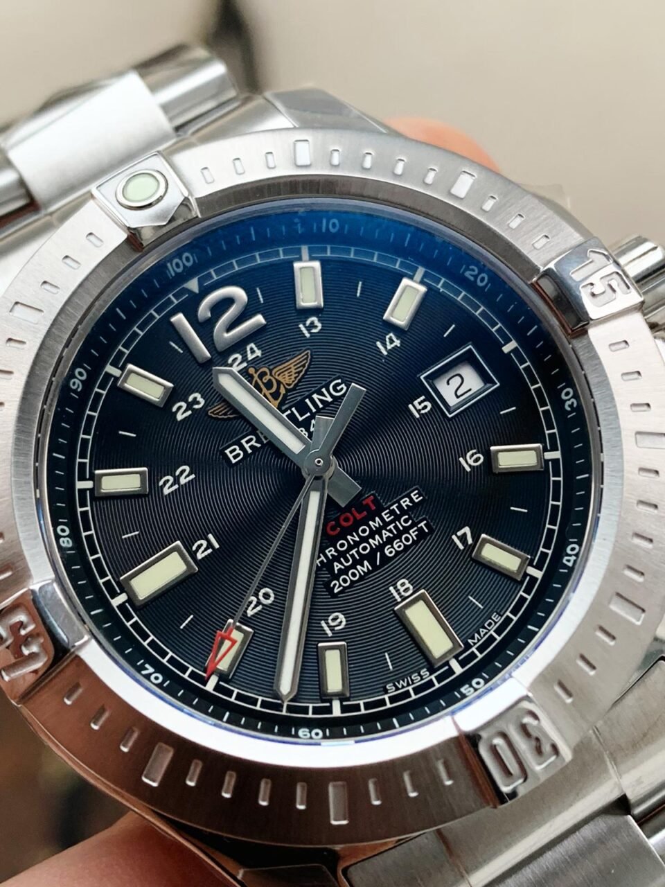 Colt Automatic 44mm SS GF 1:1 Best Edition BLACK Textured Dial on SS Bracelet A2824 - Image 3