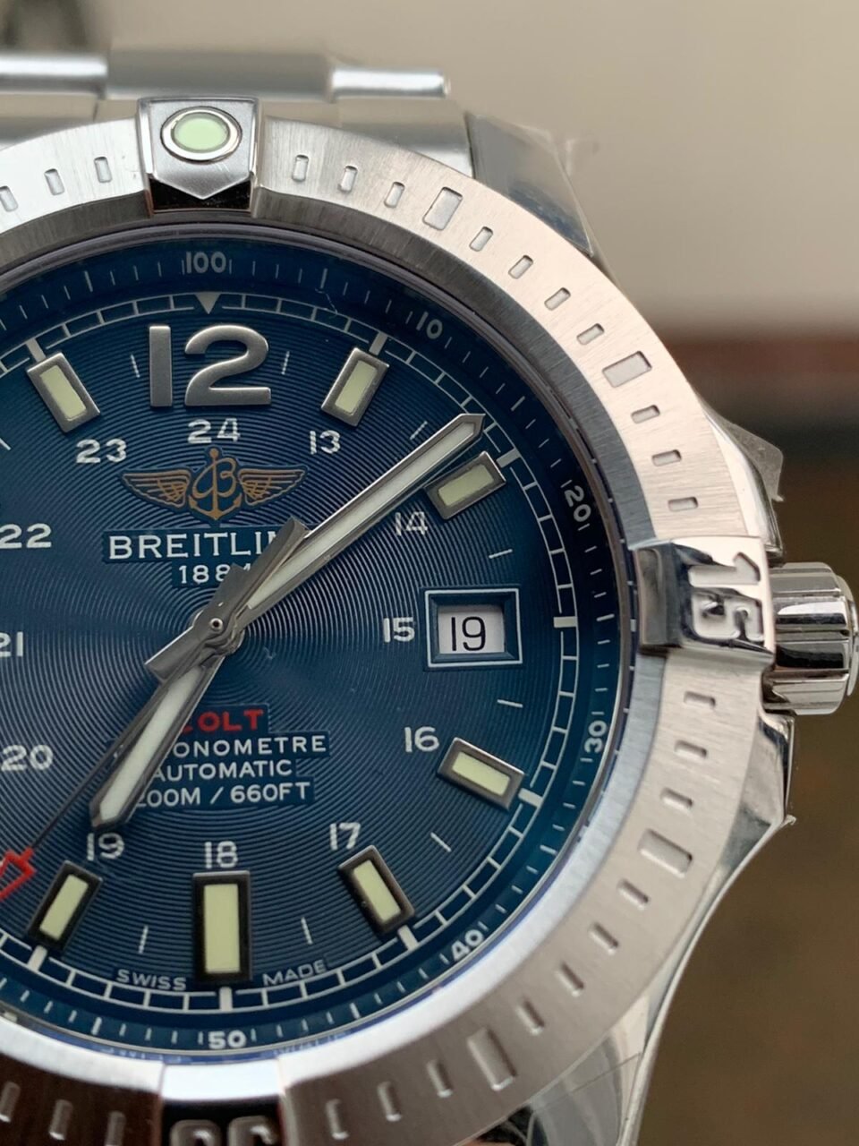 Colt Automatic 44mm SS GF 1:1 Best Edition BLUE Textured Dial on SS Bracelet A2824 - Image 2