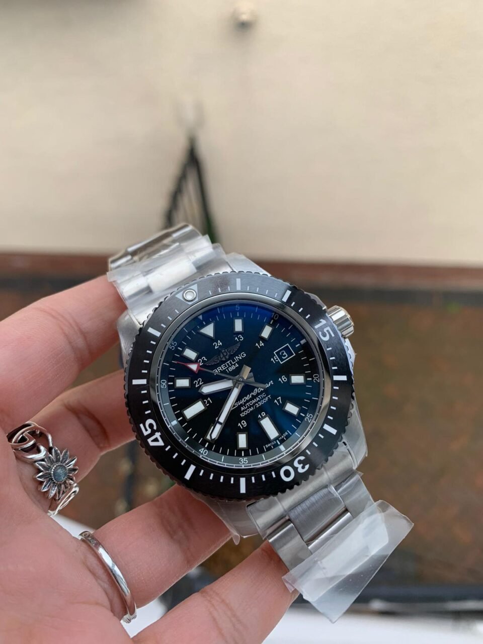 Superocean 44mm Special GF 1:1 Best Edition Black Dial on SS Bracelet A2824